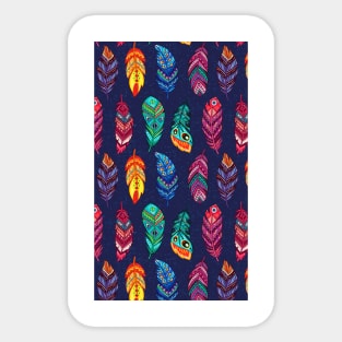 Colorful Beautiful Feather Pattern Artwork Sticker